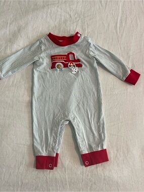 Ishtex blue and white striped Firetruck One-Piece